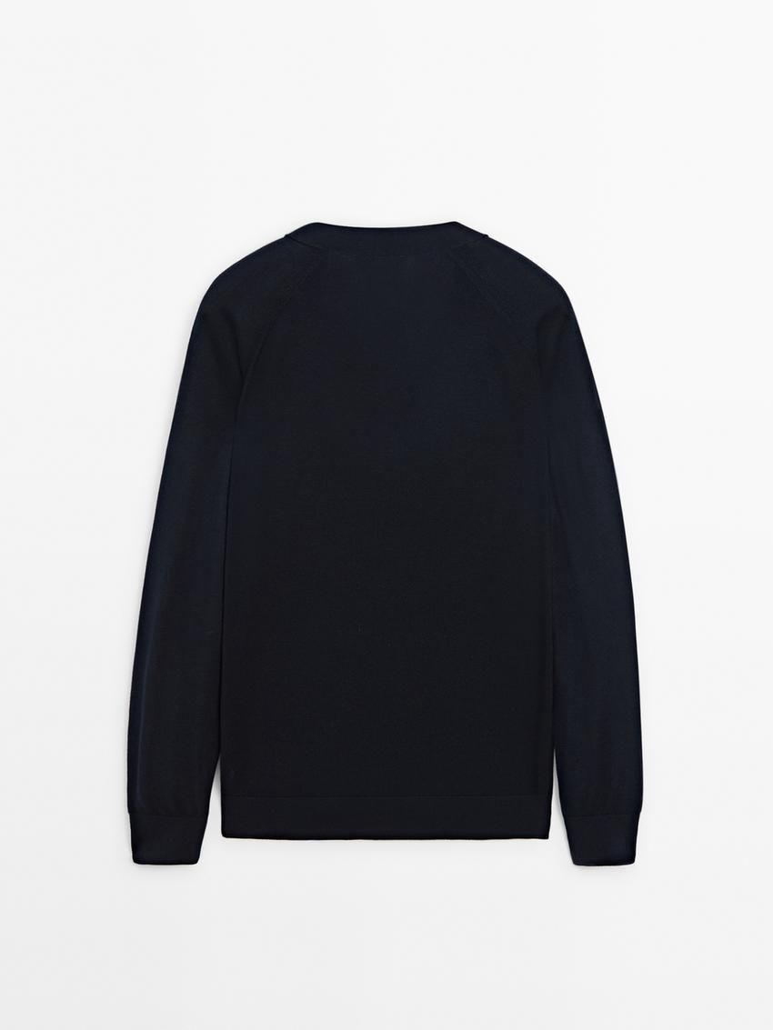 Massimo Dutti Merino Wool Men Cardigan Black | US-TJ2935761