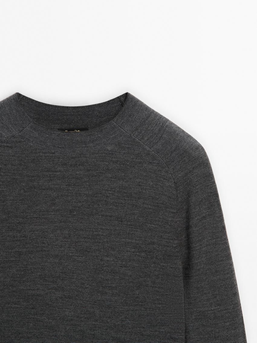Massimo Dutti Merino Wool Men Jumpers Dark Grey | US-SC1795836