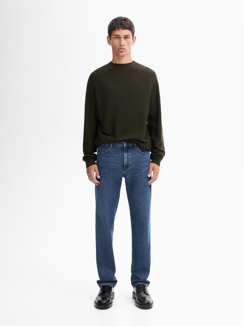 Massimo Dutti Merino Wool Men Jumpers Dark Khaki | US-CX5093746