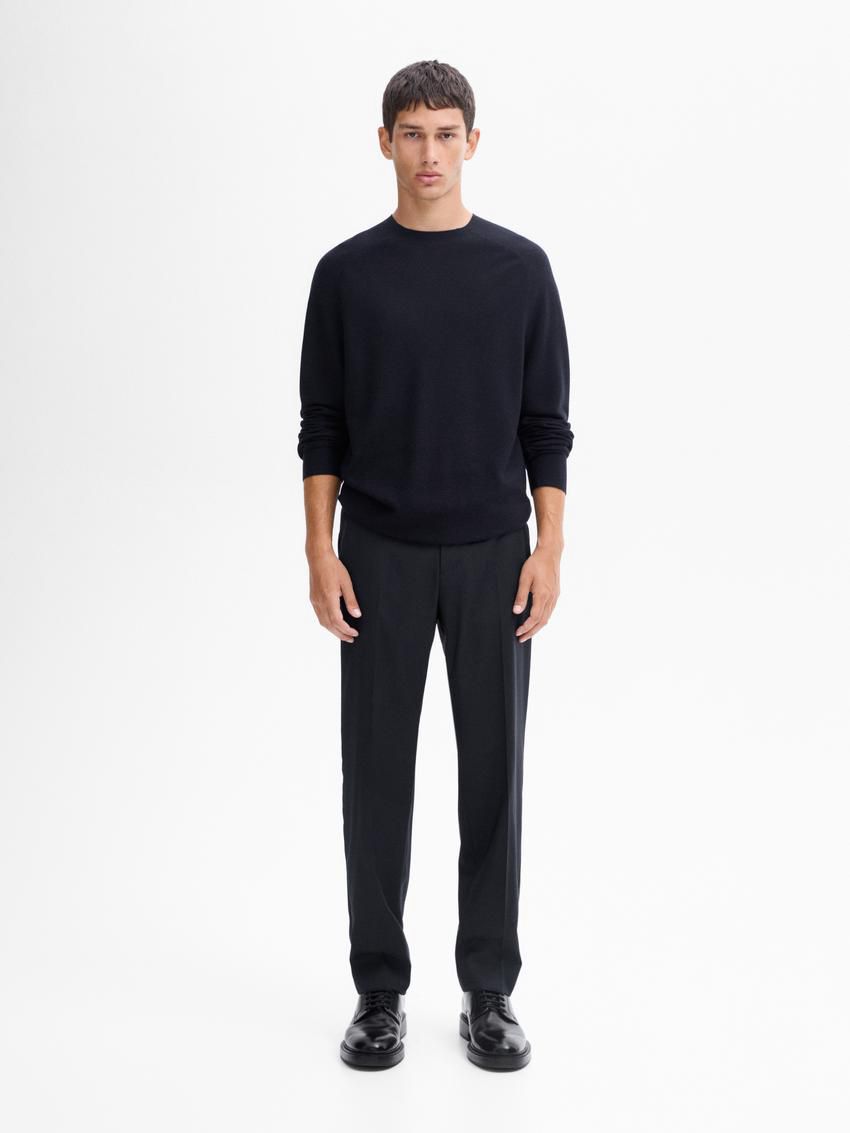 Massimo Dutti Merino Wool Men Jumpers Navy | US-NC2640915