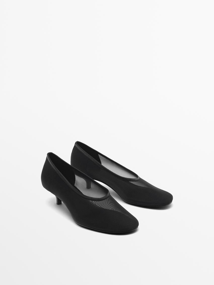 Massimo Dutti Mesh Women Heels Black | US-QI7863524