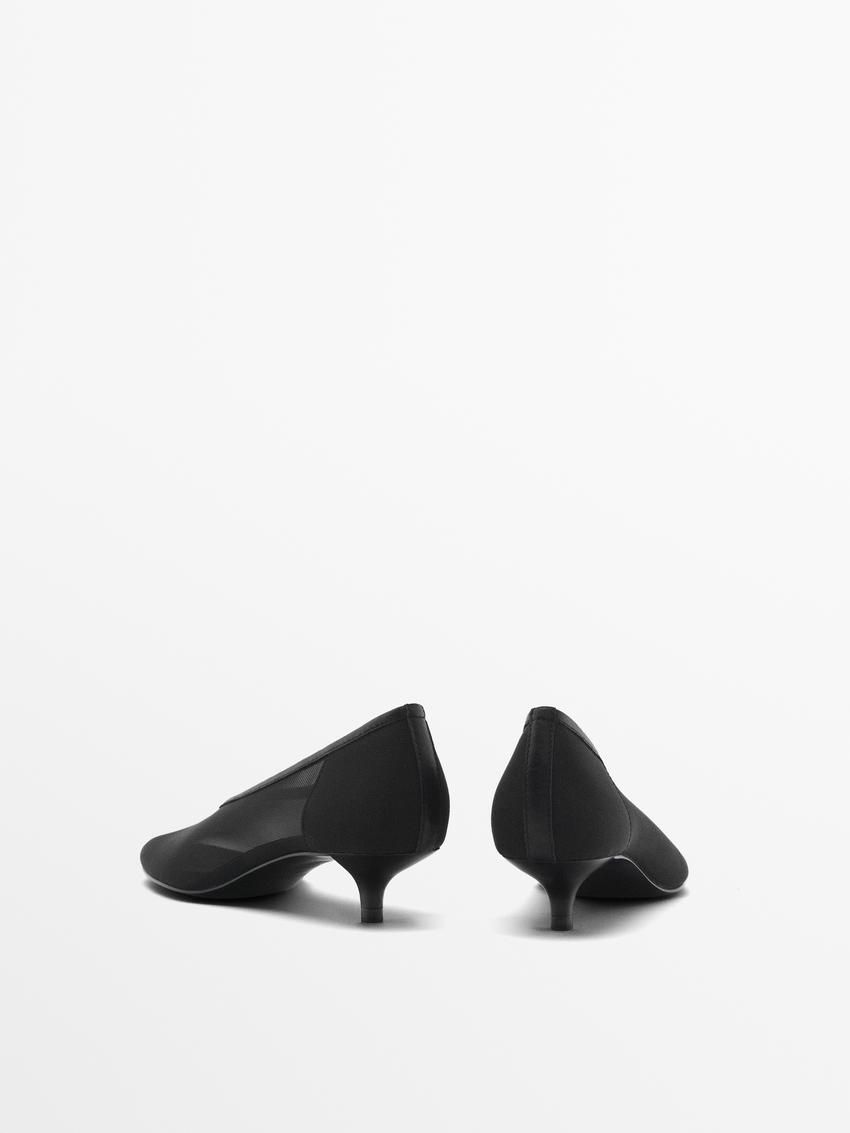 Massimo Dutti Mesh Women Heels Black | US-QI7863524