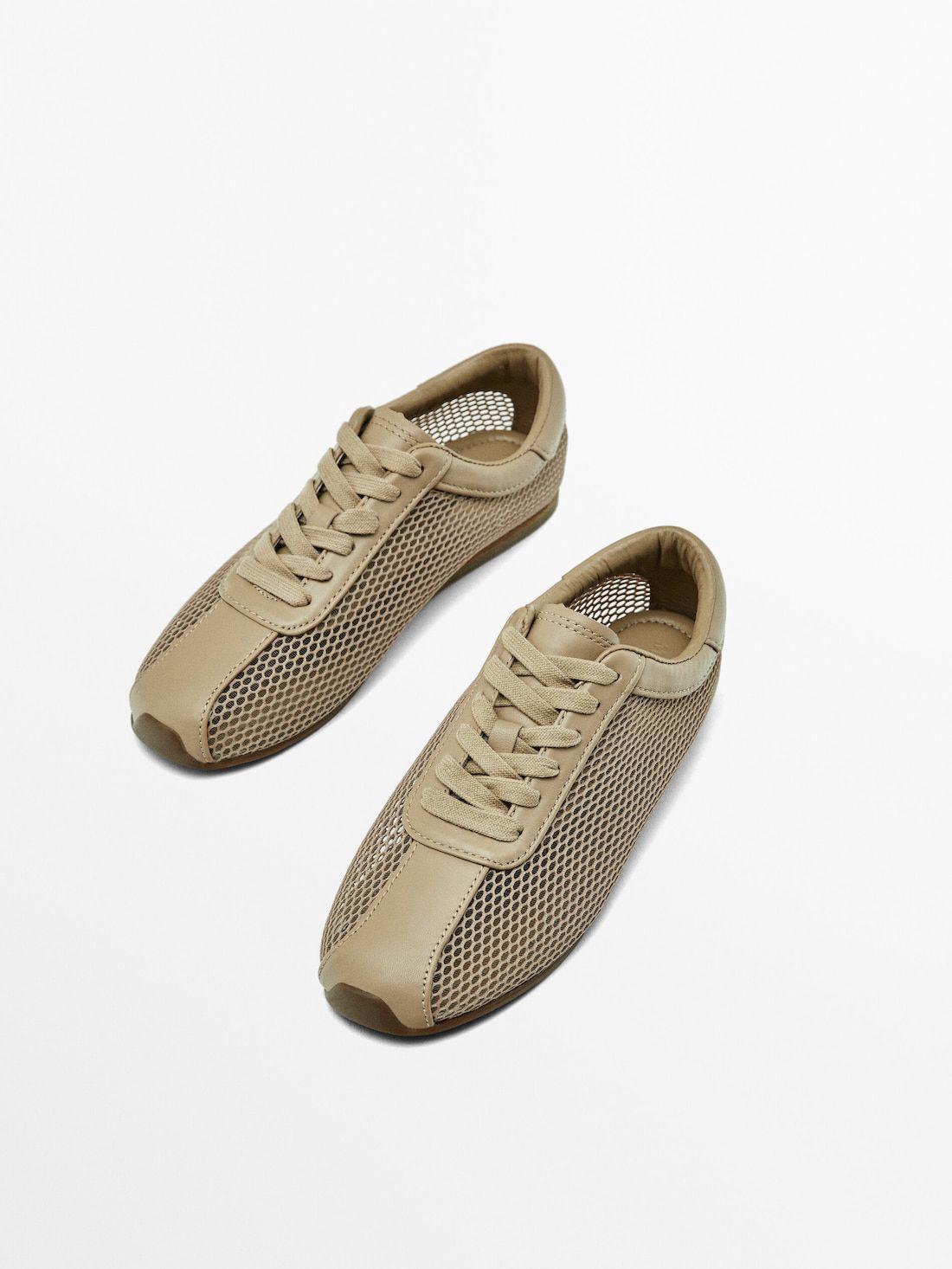 Massimo Dutti Mesh Women Sneakers Light Brown | US-MB4627810