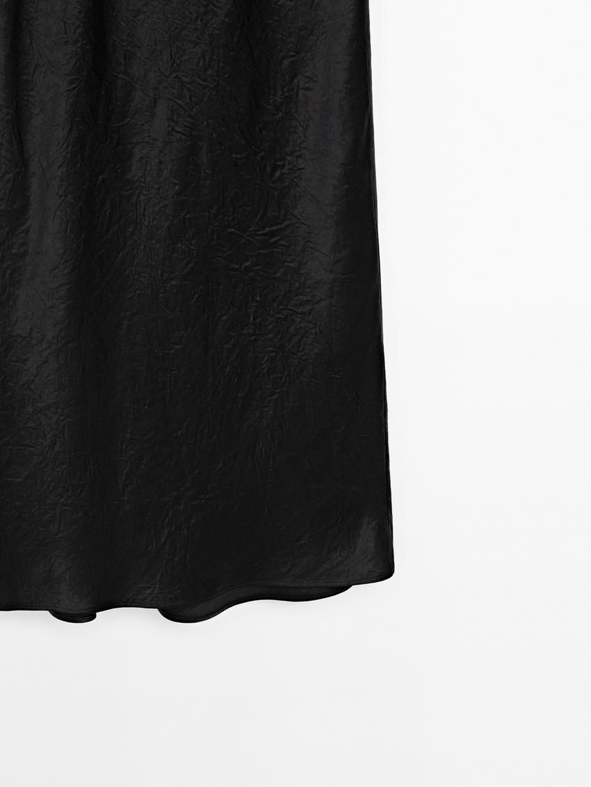 Massimo Dutti Midi Slip Women Dress Black | US-VN4215086