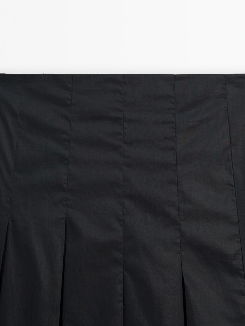 Massimo Dutti Midi With Asymmetric Pleated Yoke Women Skirts Dark Blue | US-RF7409615