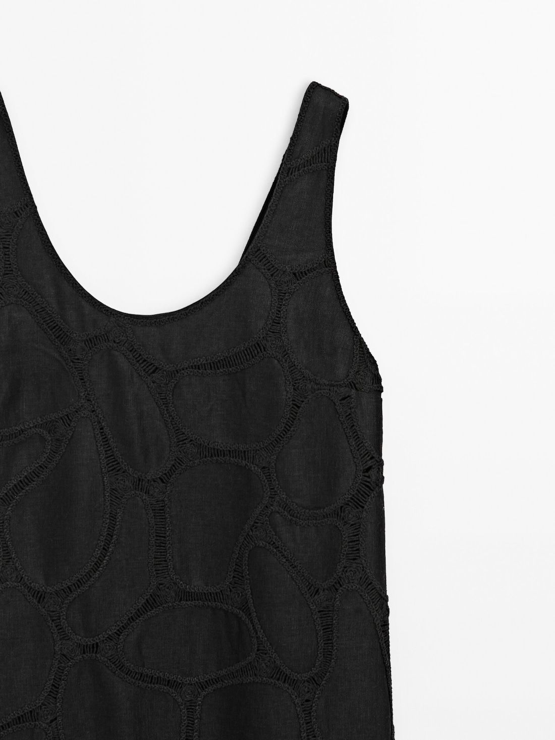 Massimo Dutti Midi With Embroidered Detail Women Dress Black | US-ZL1753420