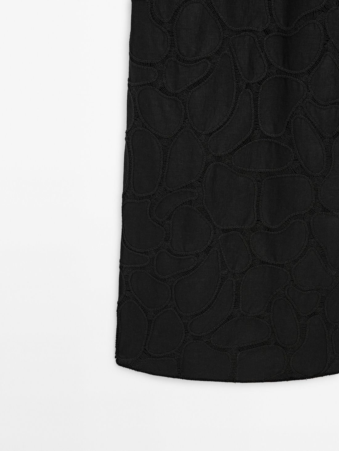 Massimo Dutti Midi With Embroidered Detail Women Dress Black | US-ZL1753420