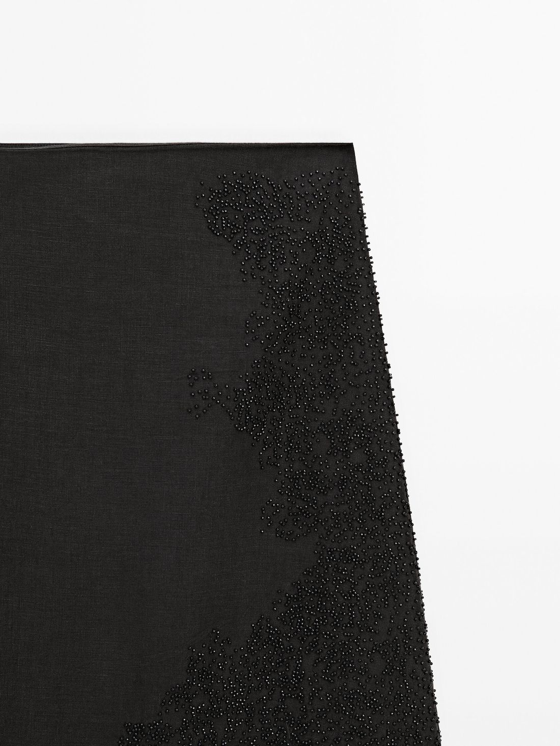 Massimo Dutti Midi With Embroidery Women Skirts Black | US-UG9283714