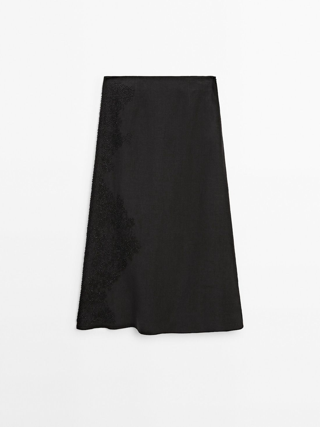 Massimo Dutti Midi With Embroidery Women Skirts Black | US-UG9283714