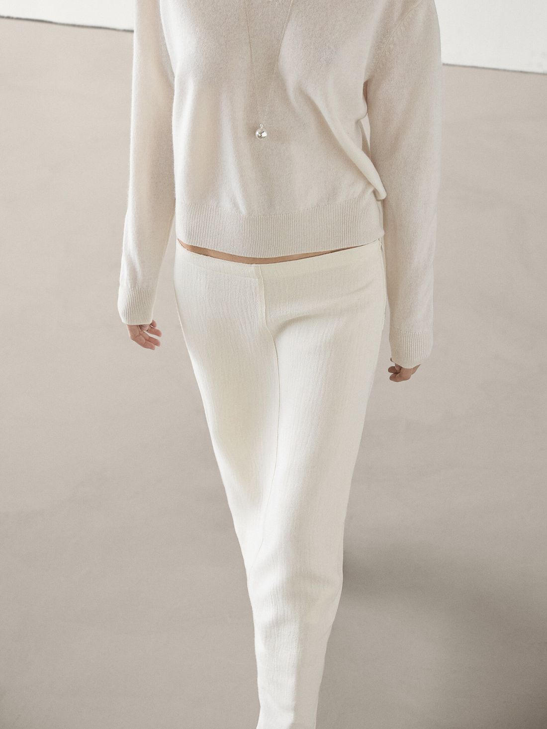 Massimo Dutti Midi With Seam Detail Women Skirts White | US-QU7968045