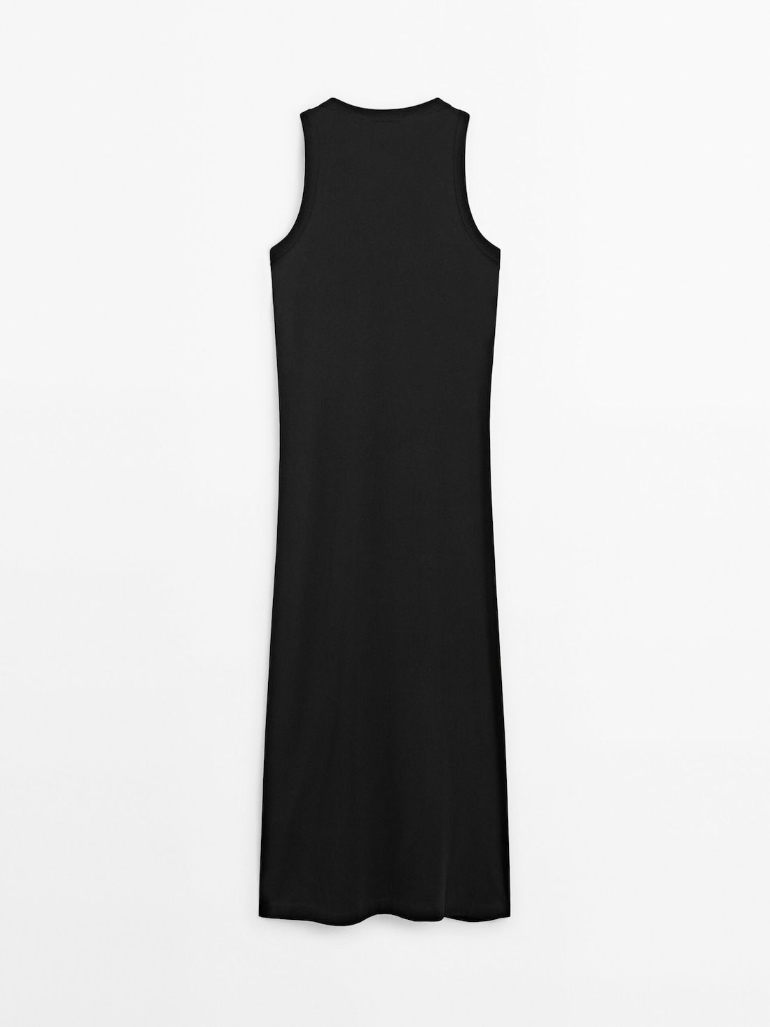 Massimo Dutti Midi With Tie Detail Women Dress Black | US-MS6847230