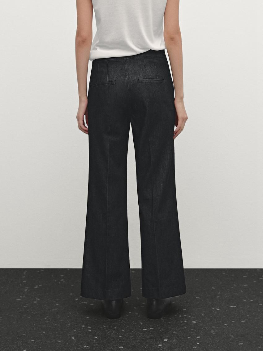 Massimo Dutti Mid-rise Flared Women Jeans Black | US-ZG6142590