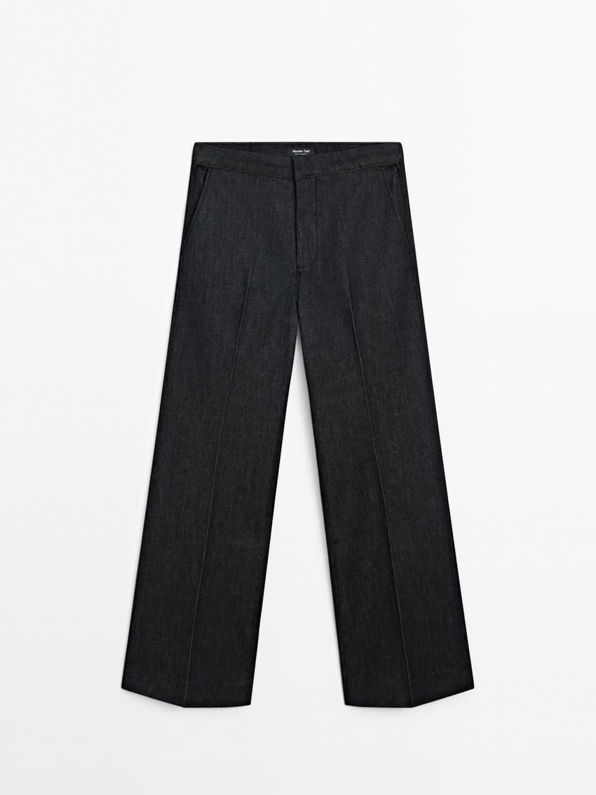 Massimo Dutti Mid-rise Flared Women Jeans Black | US-ZG6142590