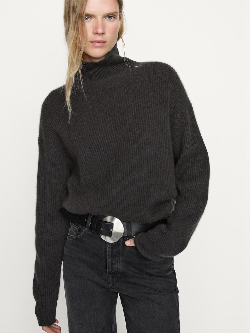 Massimo Dutti Mid-rise Straight-leg Comfort Women Jeans Black | US-ML7048361
