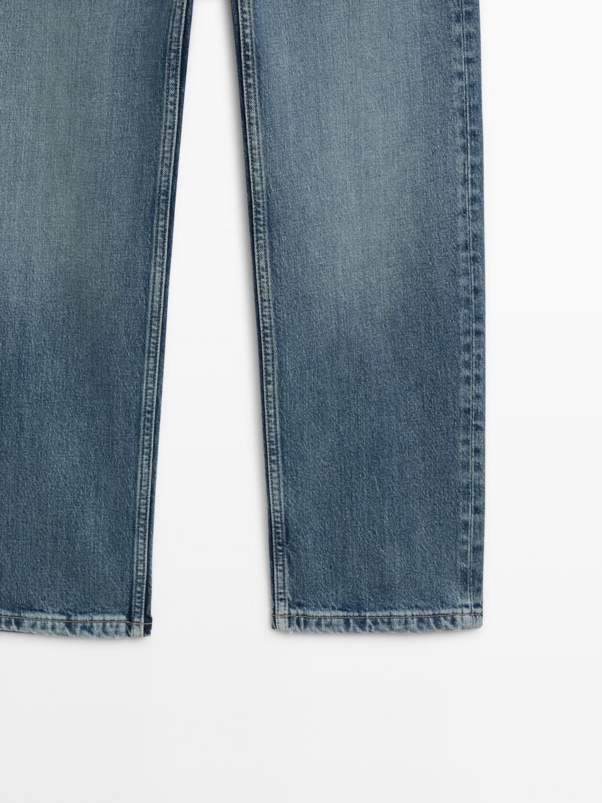 Massimo Dutti Mid-rise Straight-leg Comfort Women Jeans Blue | US-XK1740638