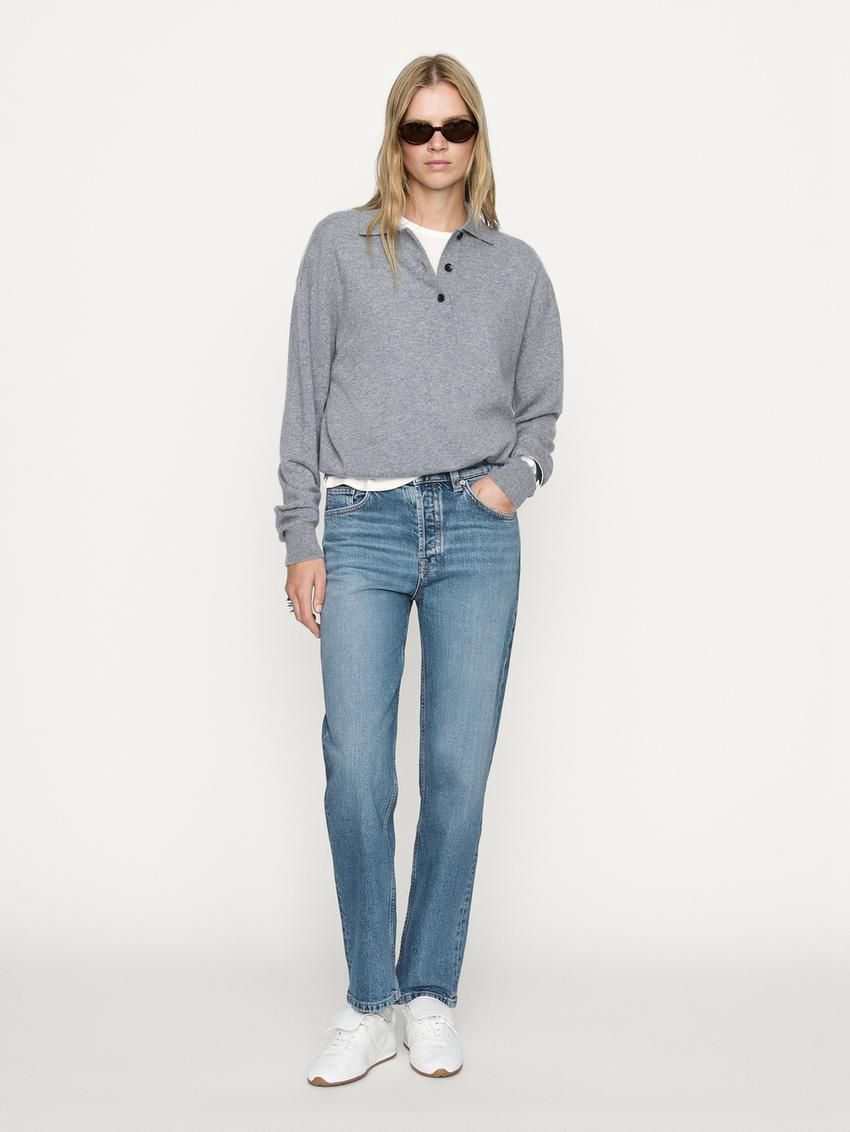 Massimo Dutti Mid-rise Straight-leg Comfort Women Jeans Blue | US-XK1740638