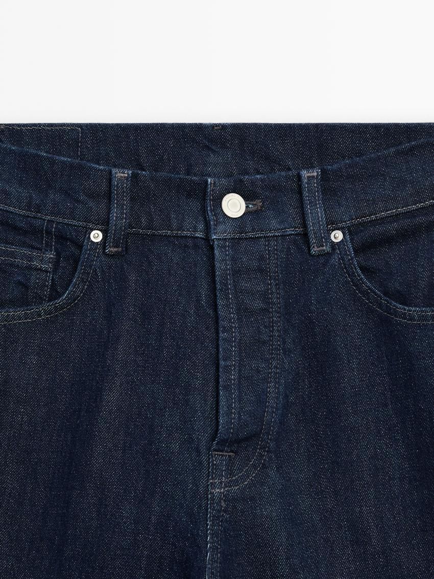 Massimo Dutti Mid-rise Straight-leg Comfort Women Jeans Dark Blue | US-LJ4139826