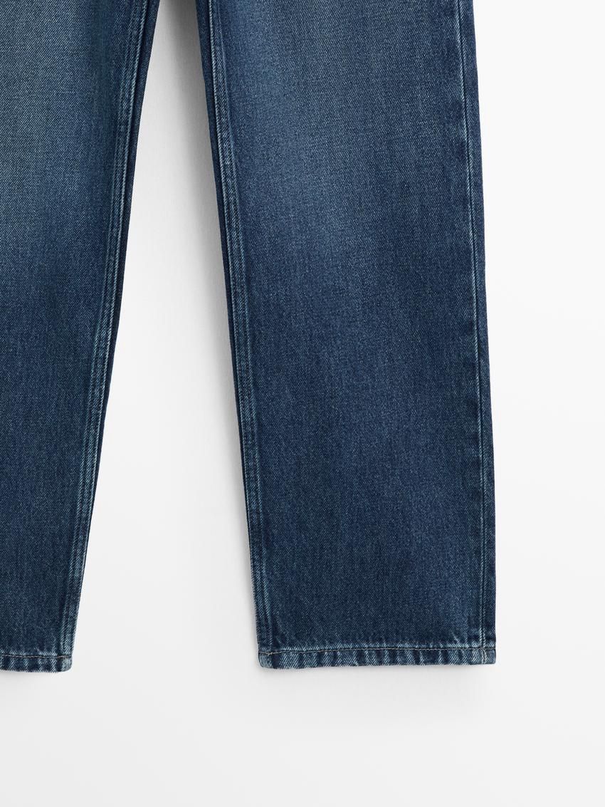 Massimo Dutti Mid-rise Straight-leg Regular Length Women Jeans Blue | US-YT6745198