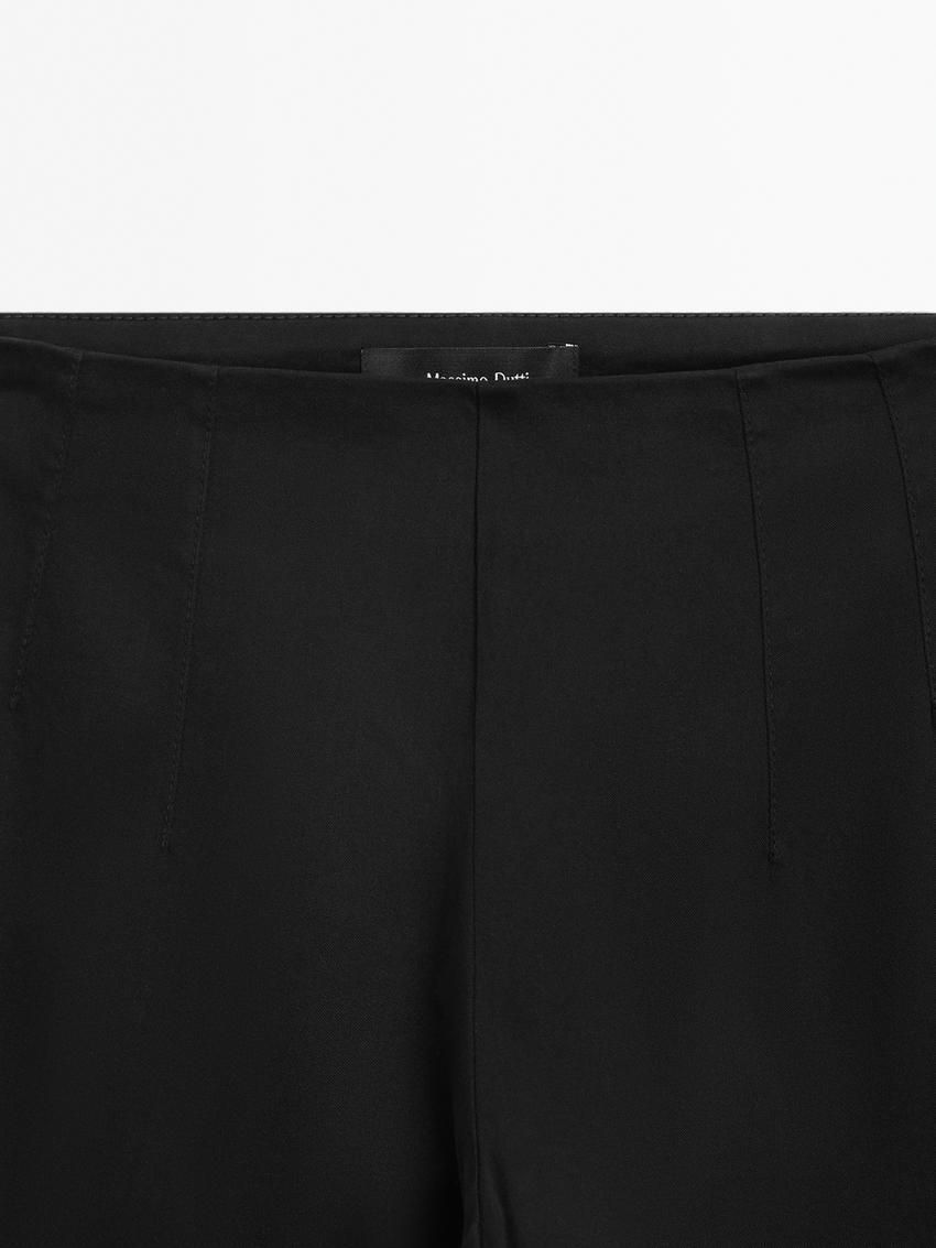 Massimo Dutti Mid-rise Stretch Flared Women Trousers Black | US-QA7583924
