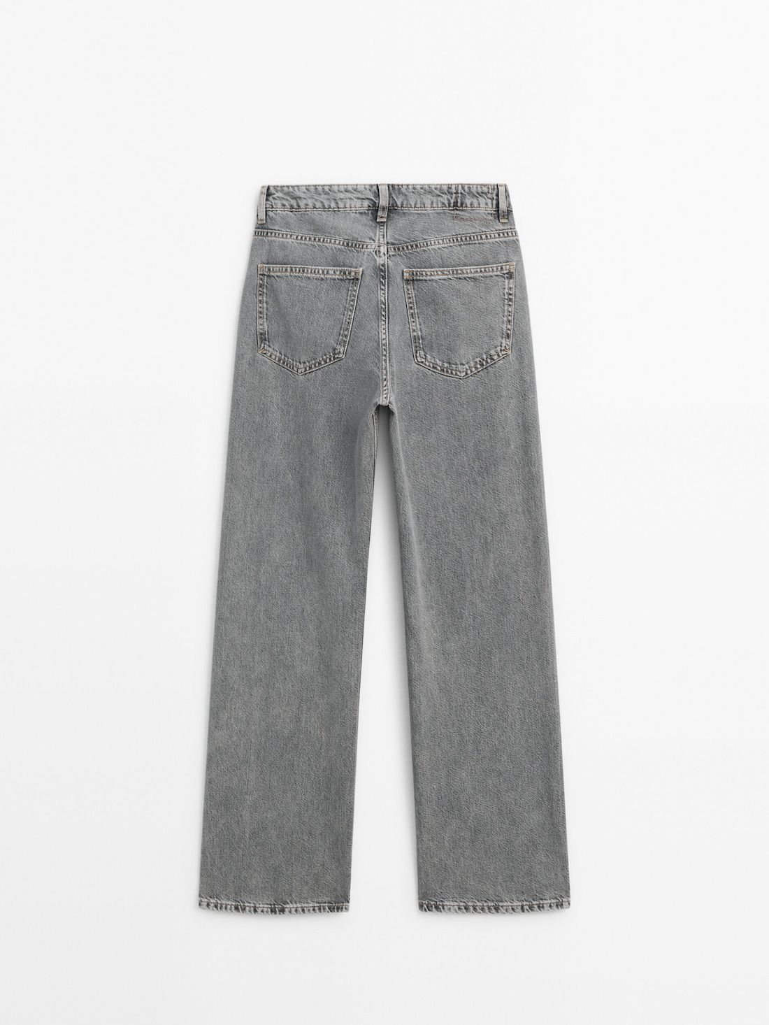 Massimo Dutti Mid-rise Wide-leg Full Length Women Jeans Grey | US-QN3976821