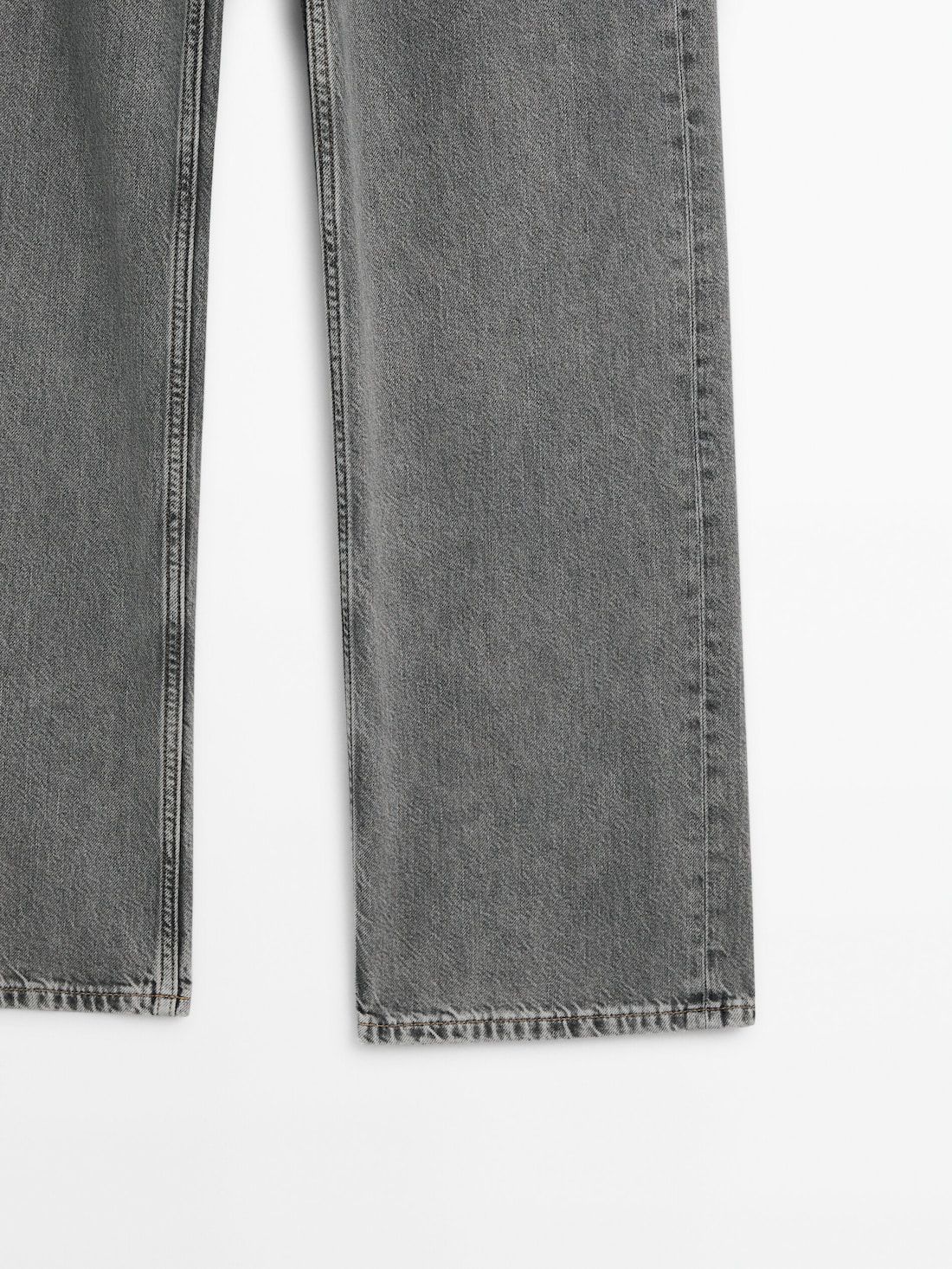 Massimo Dutti Mid-rise Wide-leg Full Length Women Jeans Grey | US-QN3976821