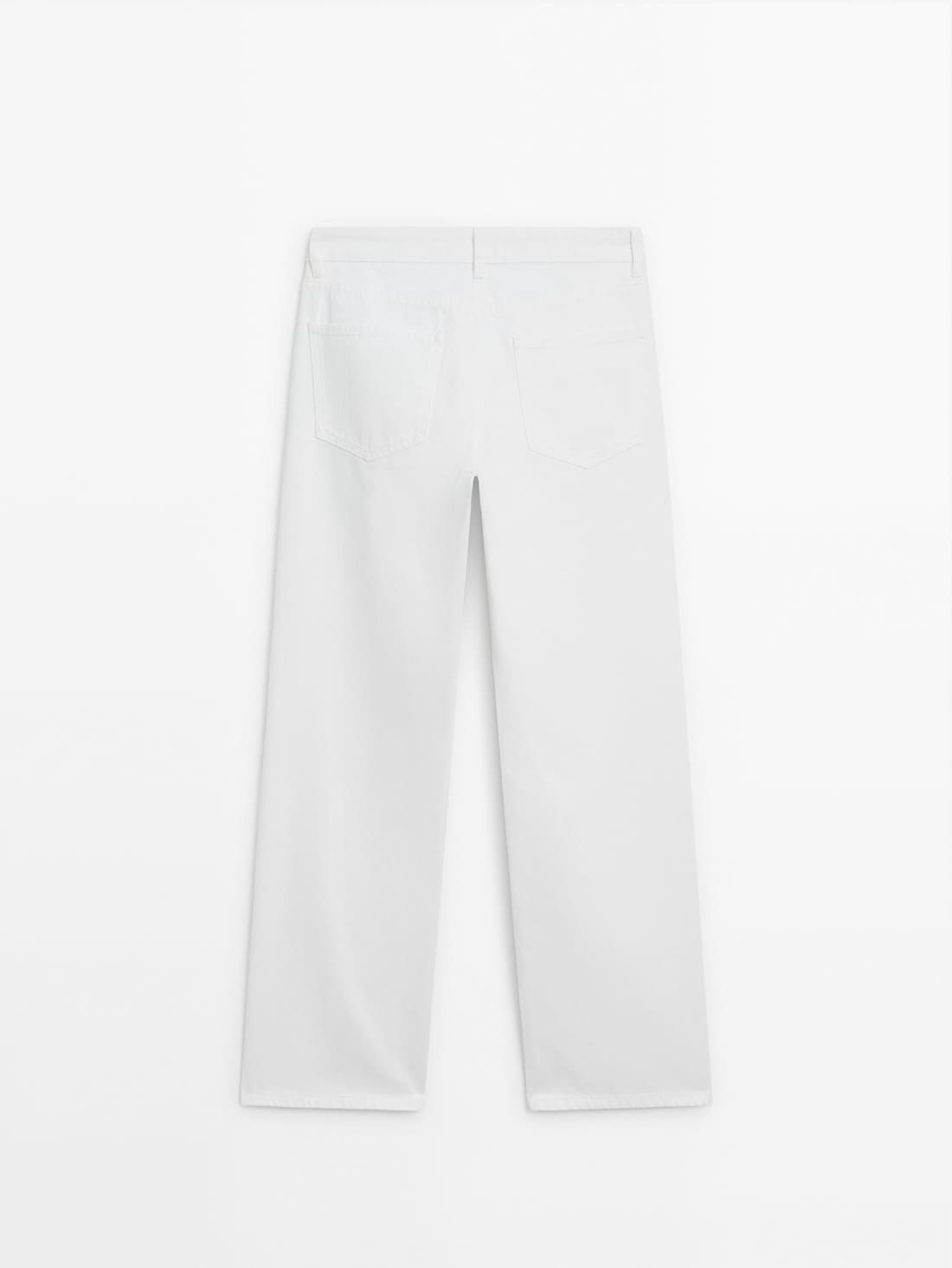 Massimo Dutti Mid-rise Wide-leg Full Length Women Jeans White | US-KL5794618