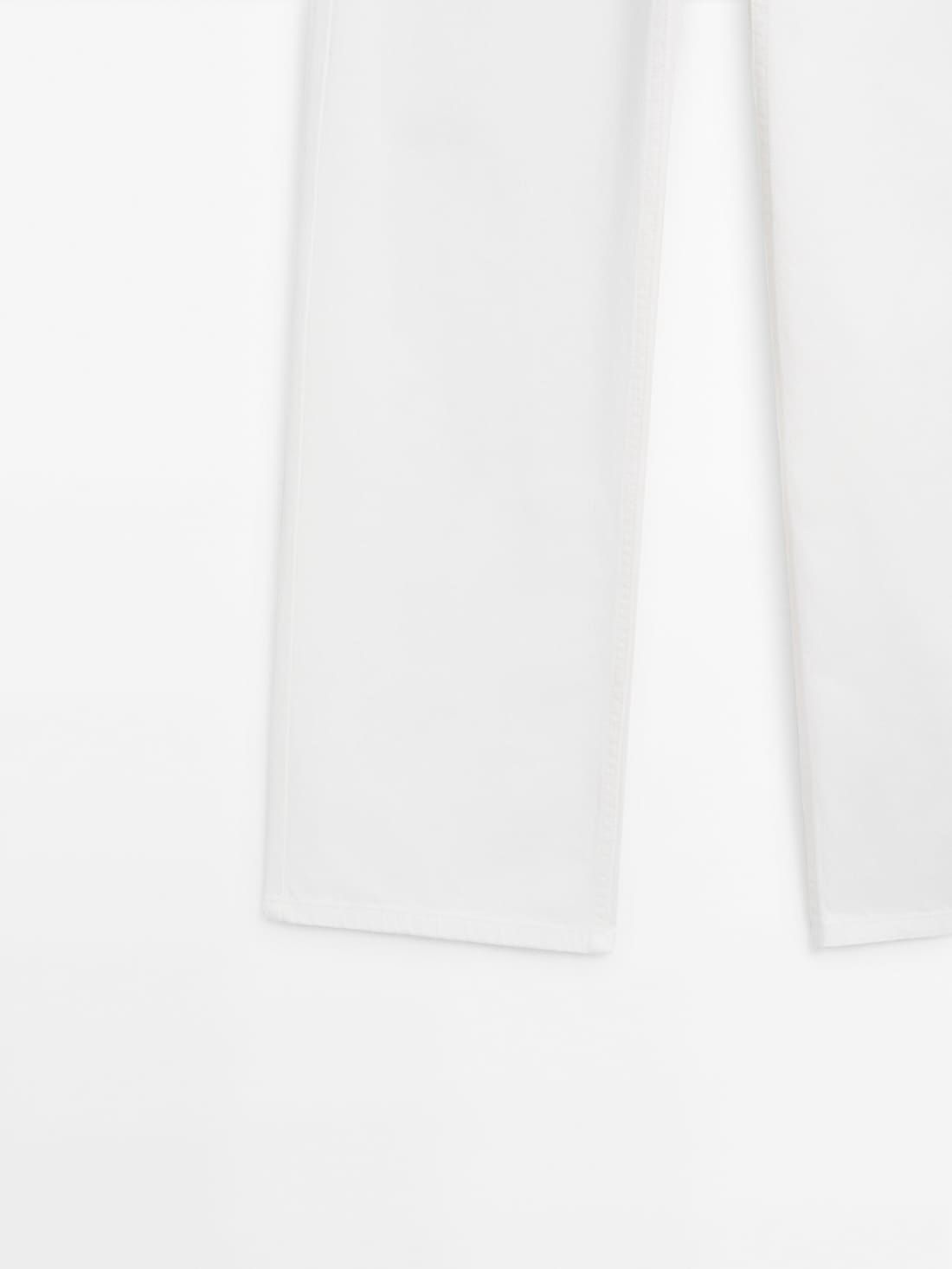 Massimo Dutti Mid-rise Wide-leg Full Length Women Jeans White | US-KL5794618