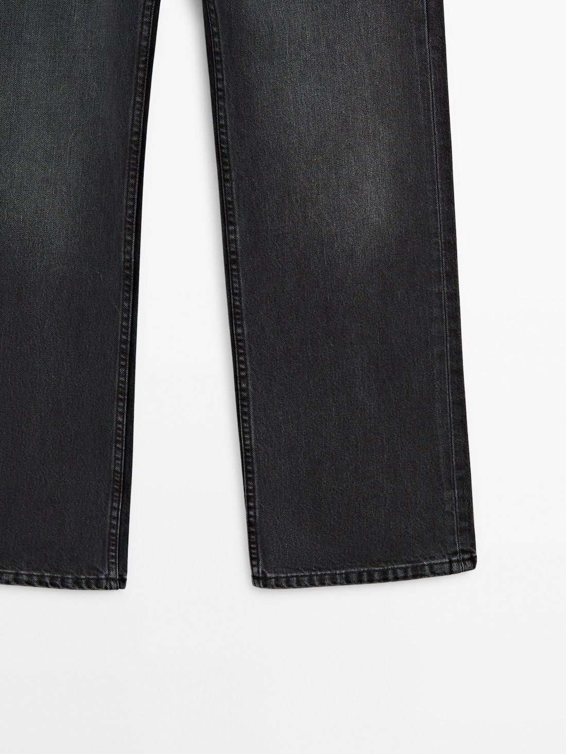 Massimo Dutti Mid-rise Wide-leg Full Length Women Jeans Dark Grey | US-RC7985132