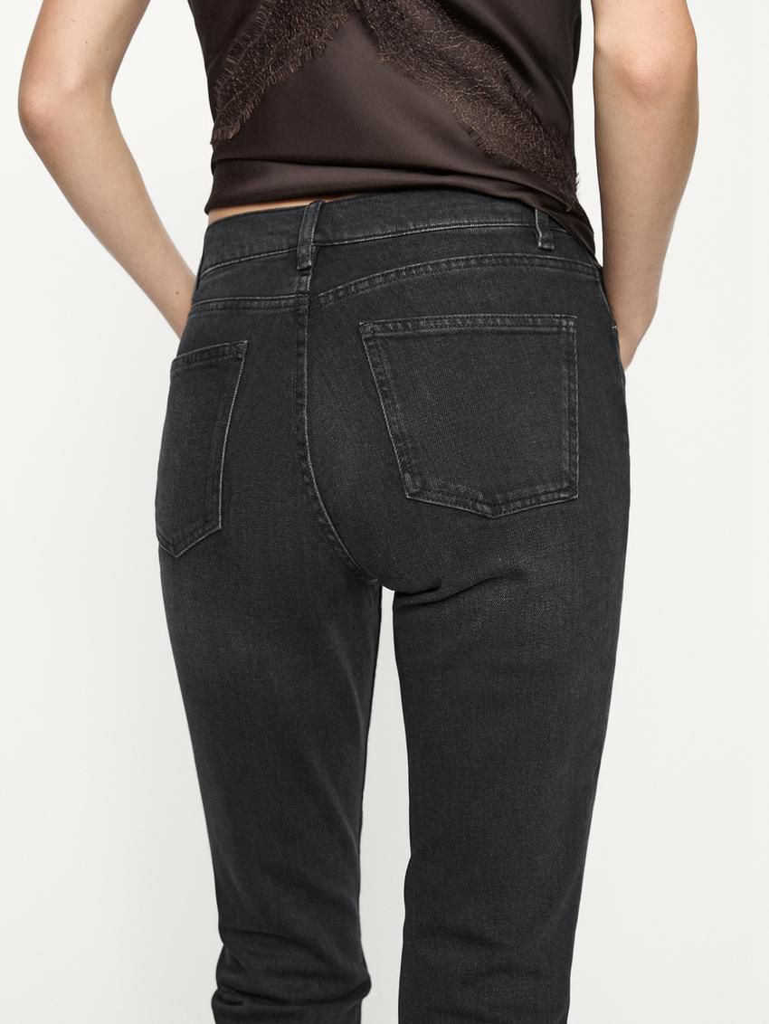 Massimo Dutti Mid-waist Skinny Fit Women Jeans Black | US-VB7892531