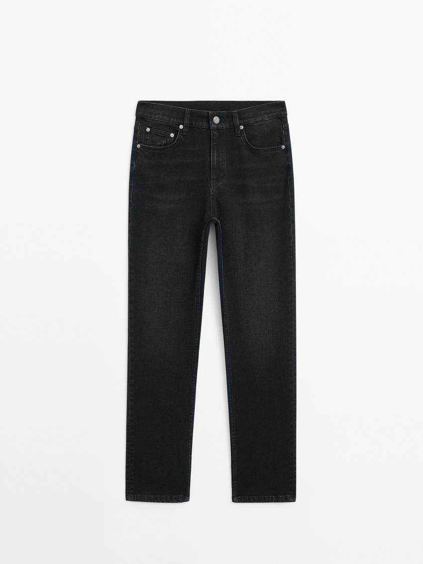Massimo Dutti Mid-waist Skinny Fit Women Jeans Black | US-VB7892531