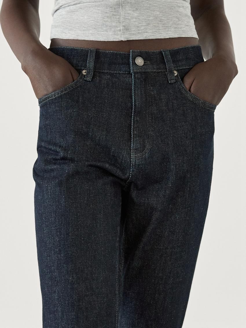 Massimo Dutti Mid-waist Skinny Fit Women Jeans Dark Blue | US-JB5196738