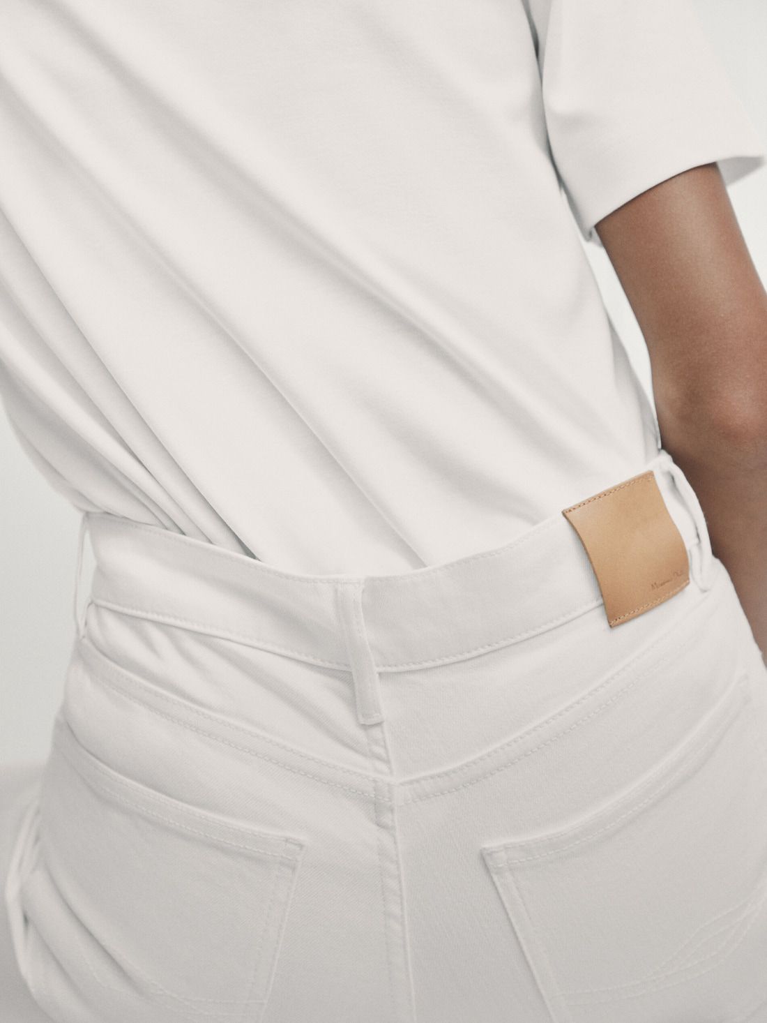 Massimo Dutti Mid-waist Slim-cropped-fit Women Jeans White | US-IA6125730