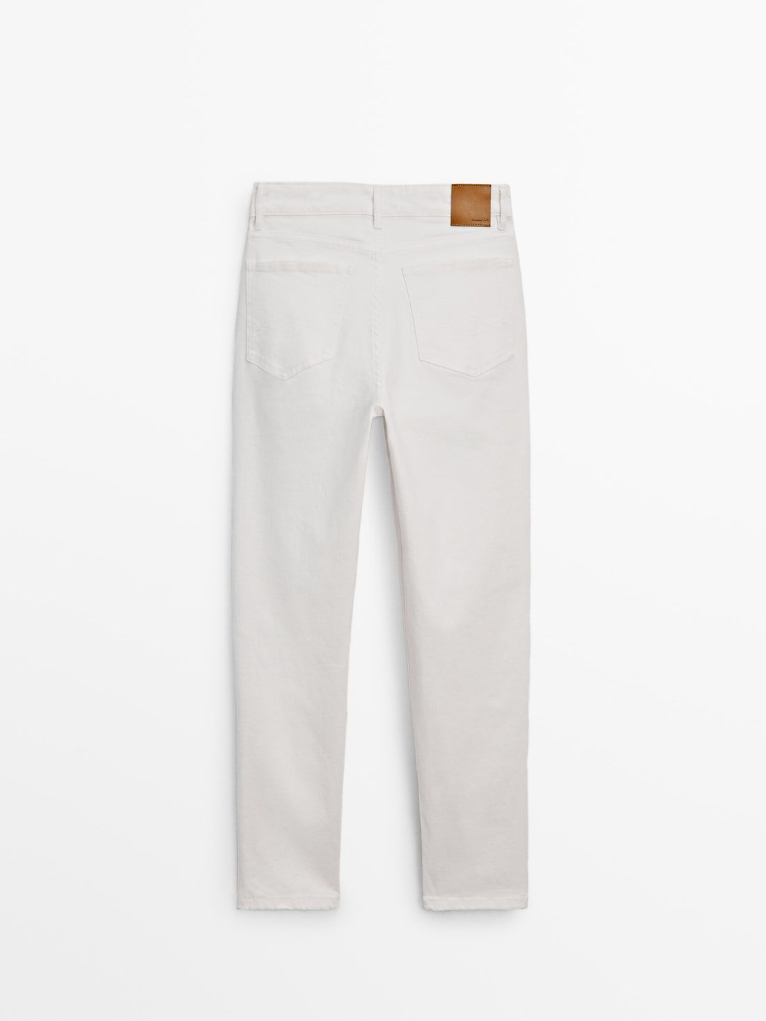 Massimo Dutti Mid-waist Slim-cropped-fit Women Jeans White | US-IA6125730