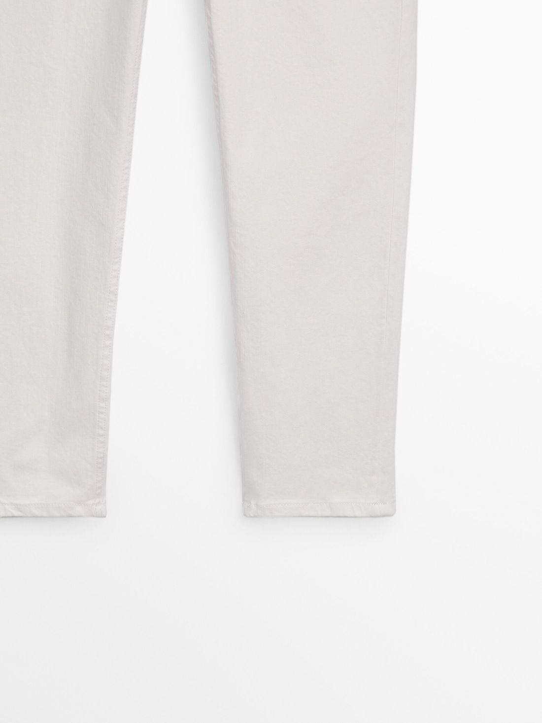 Massimo Dutti Mid-waist Slim-cropped-fit Women Jeans White | US-IA6125730
