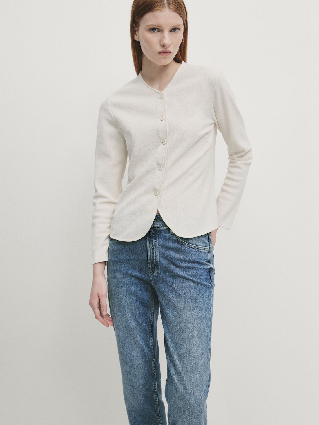 Massimo Dutti Mid-waist Slim-cropped-fit Women Jeans Blue | US-DU9486710