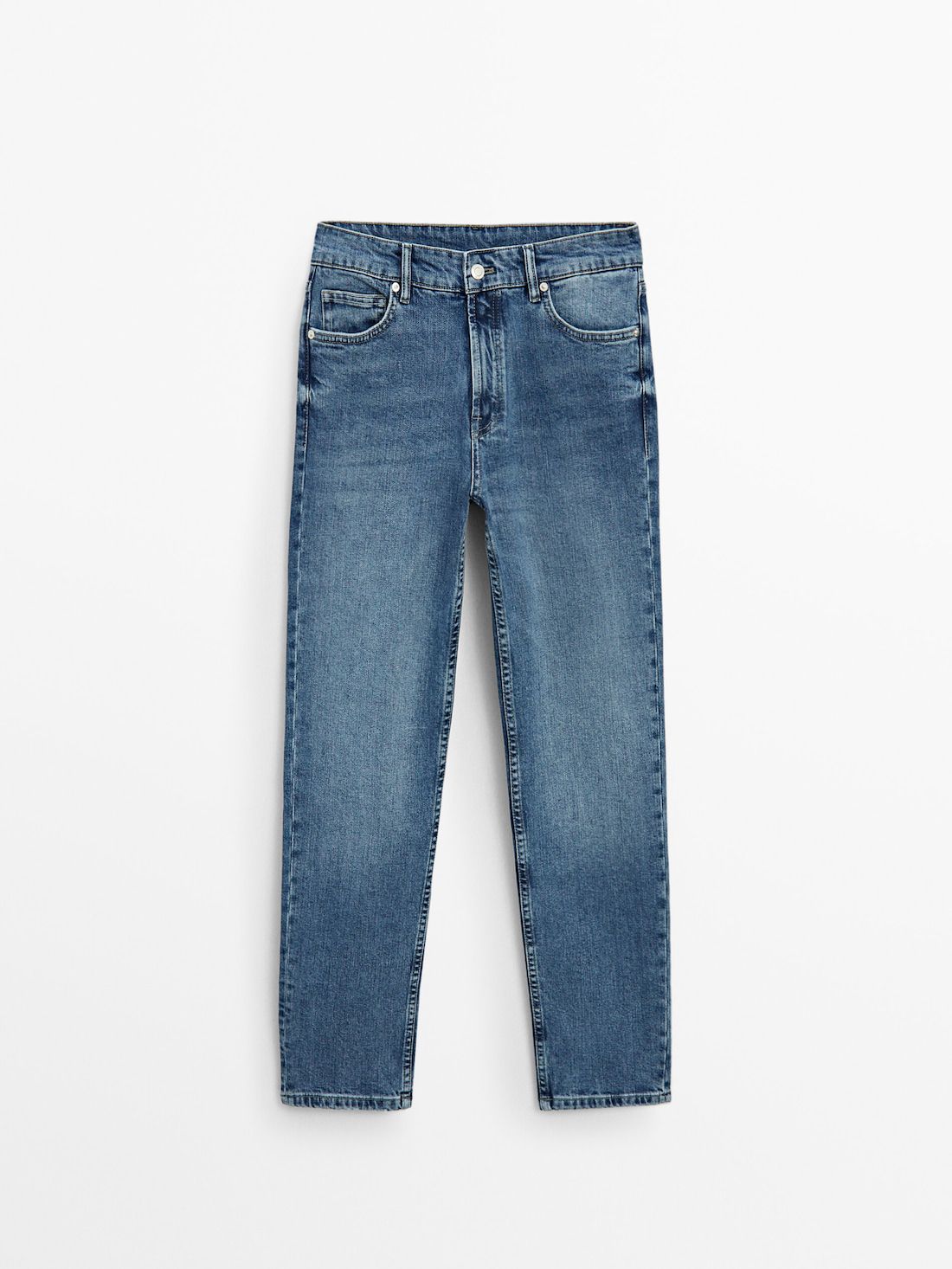 Massimo Dutti Mid-waist Slim-cropped-fit Women Jeans Blue | US-DU9486710
