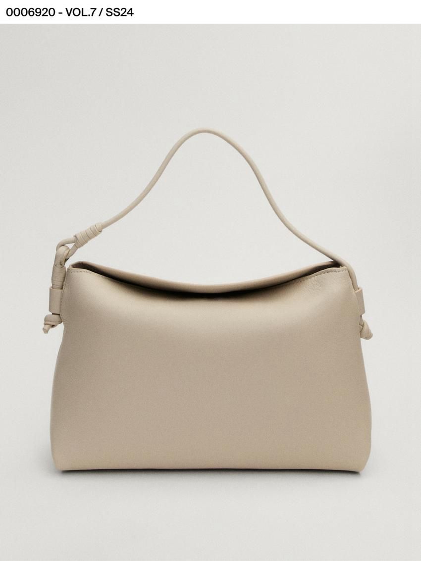 Massimo Dutti Mini Nappa Leathe With Knots Women Crossbody Bag Cream | US-TL9173806