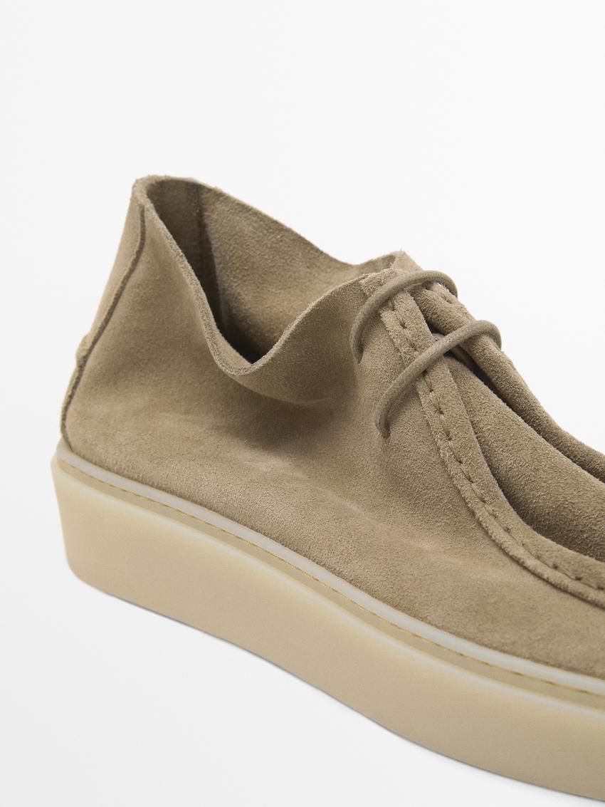 Massimo Dutti Moc Toe Mid-cut Men Ankle Boots Khaki | US-WC0265847