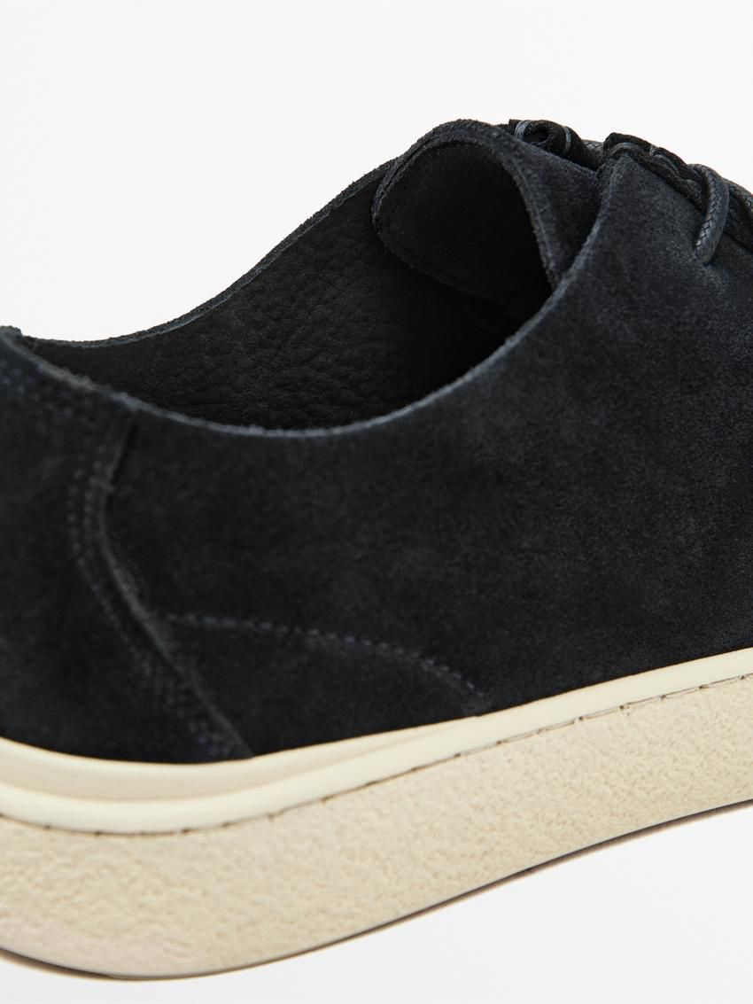 Massimo Dutti Moc Toe Split Suede Men Leather Shoes Navy | US-LH3098475