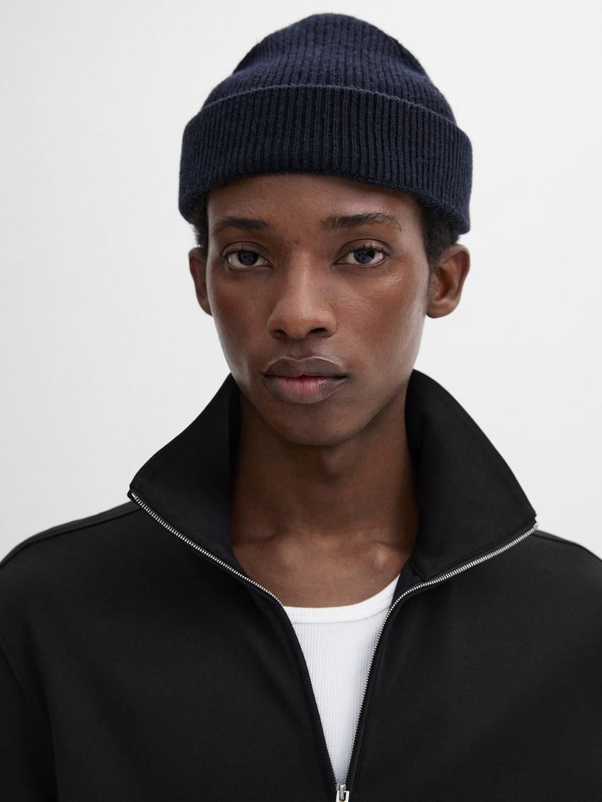 Massimo Dutti Mock Neck Knit Men Sweater Black | US-HX1376290