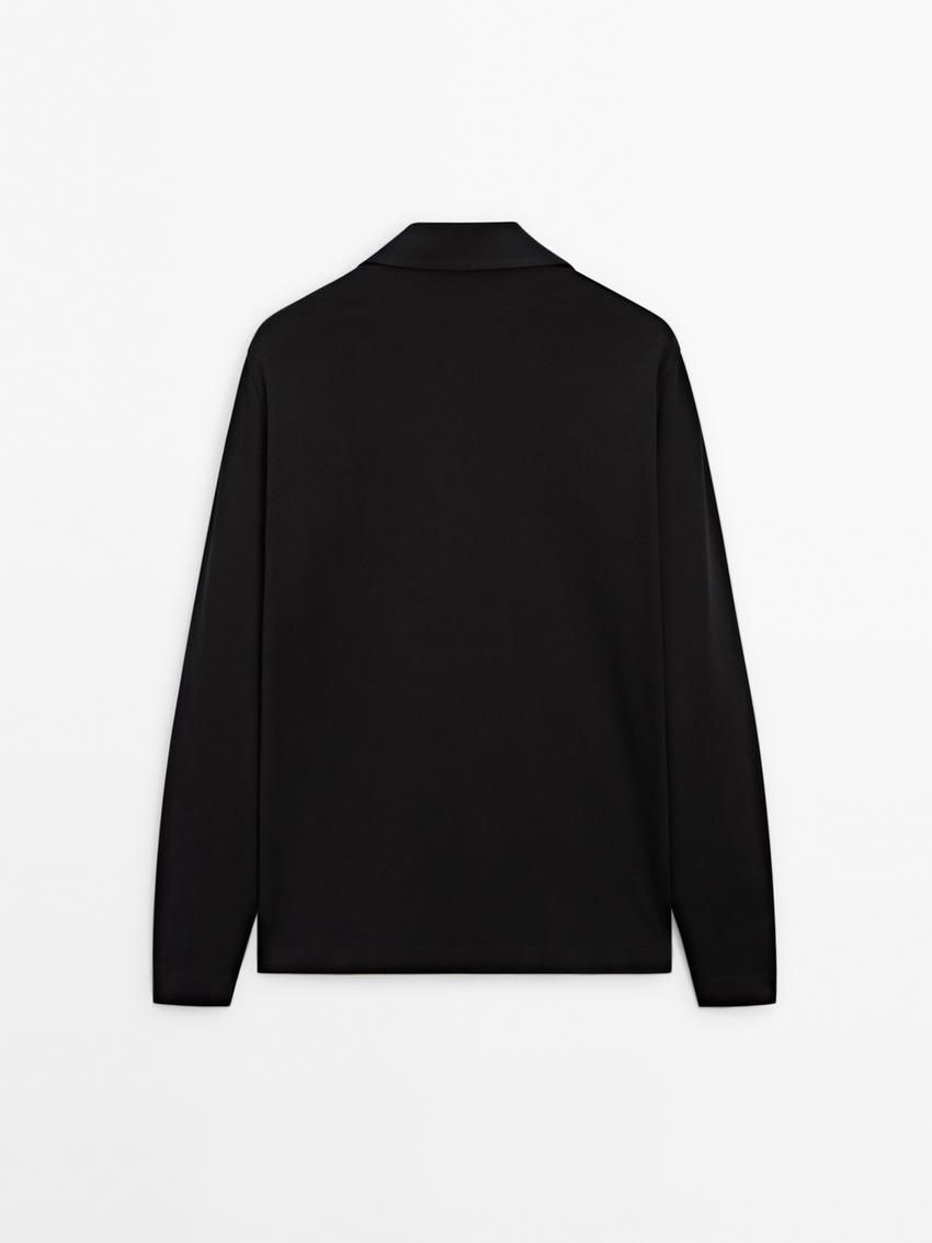 Massimo Dutti Mock Neck Knit Men Sweater Black | US-HX1376290