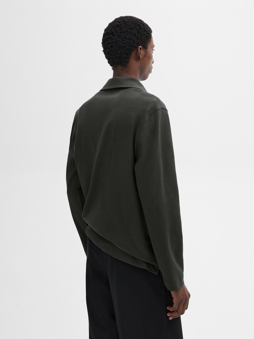 Massimo Dutti Mock Neck Knit Men Sweater Dark Grey | US-UG6825749