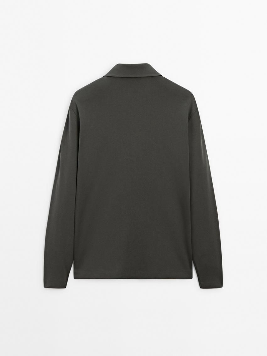 Massimo Dutti Mock Neck Knit Men Sweater Dark Grey | US-UG6825749