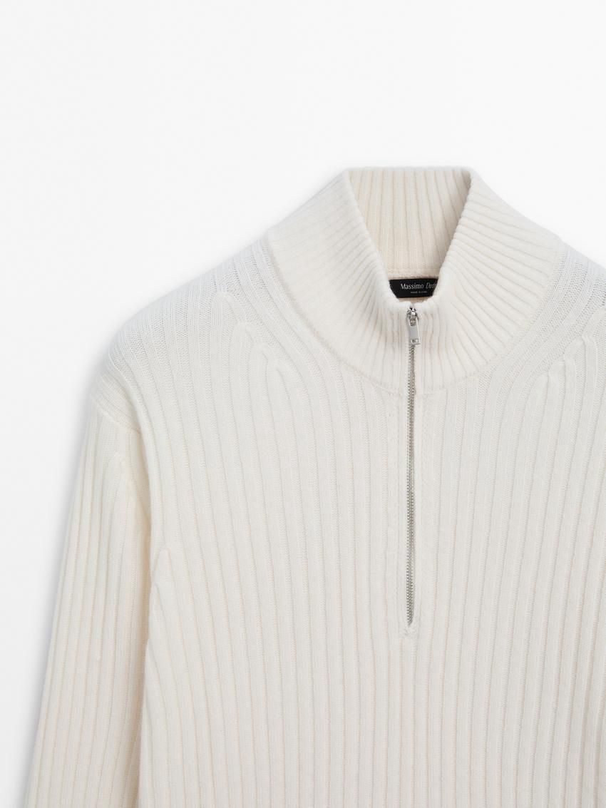Massimo Dutti Mock Neck Knit Men Sweater Beige | US-XJ7826493