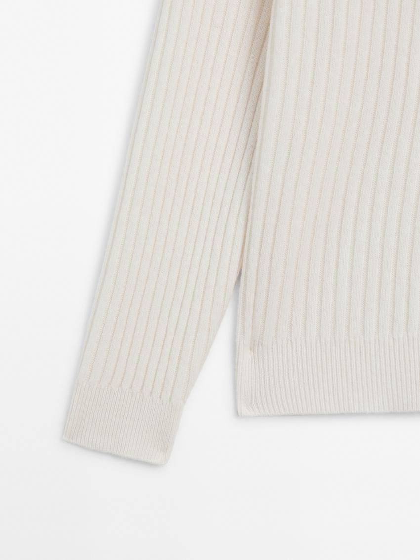 Massimo Dutti Mock Neck Knit Men Sweater Beige | US-XJ7826493