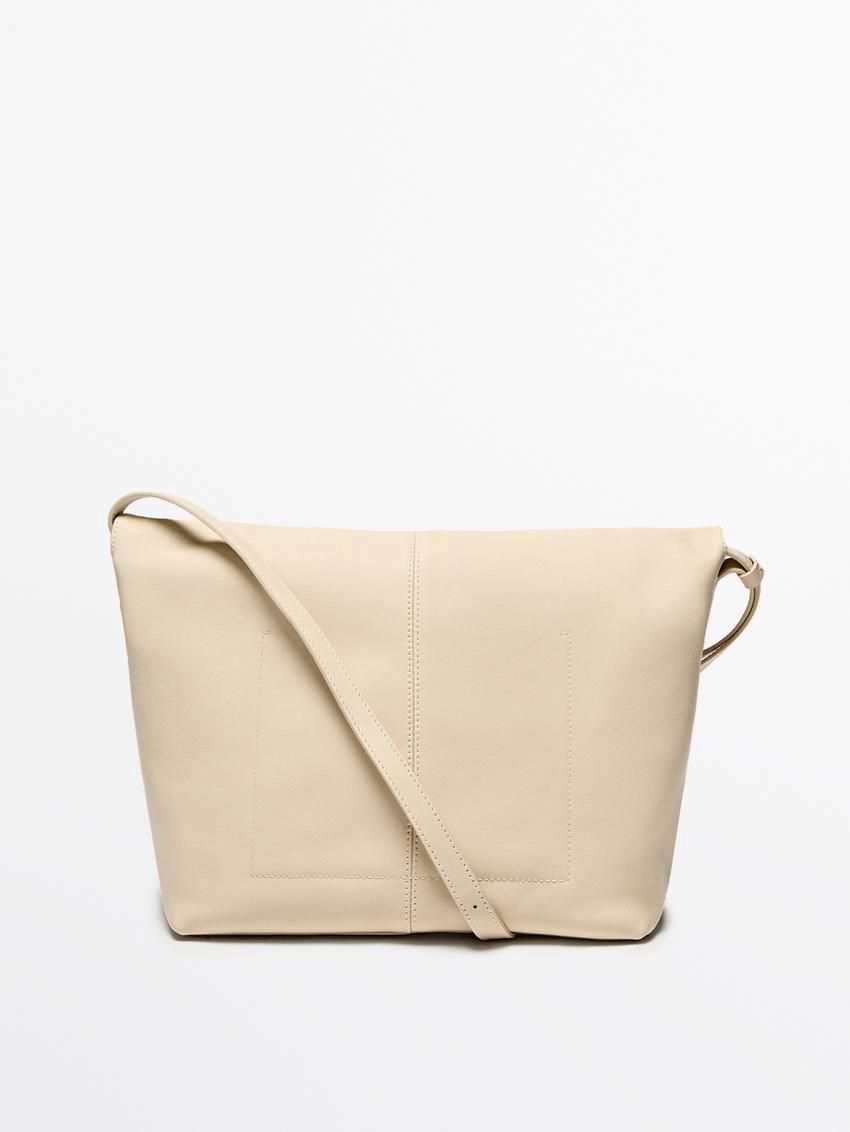 Massimo Dutti Multi-way Nappa Leather Women Shoulder Bag Beige | US-DH7156430