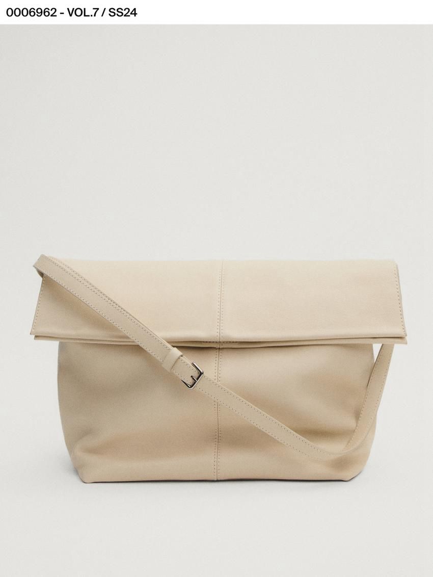 Massimo Dutti Multi-way Nappa Leather Women Shoulder Bag Beige | US-DH7156430
