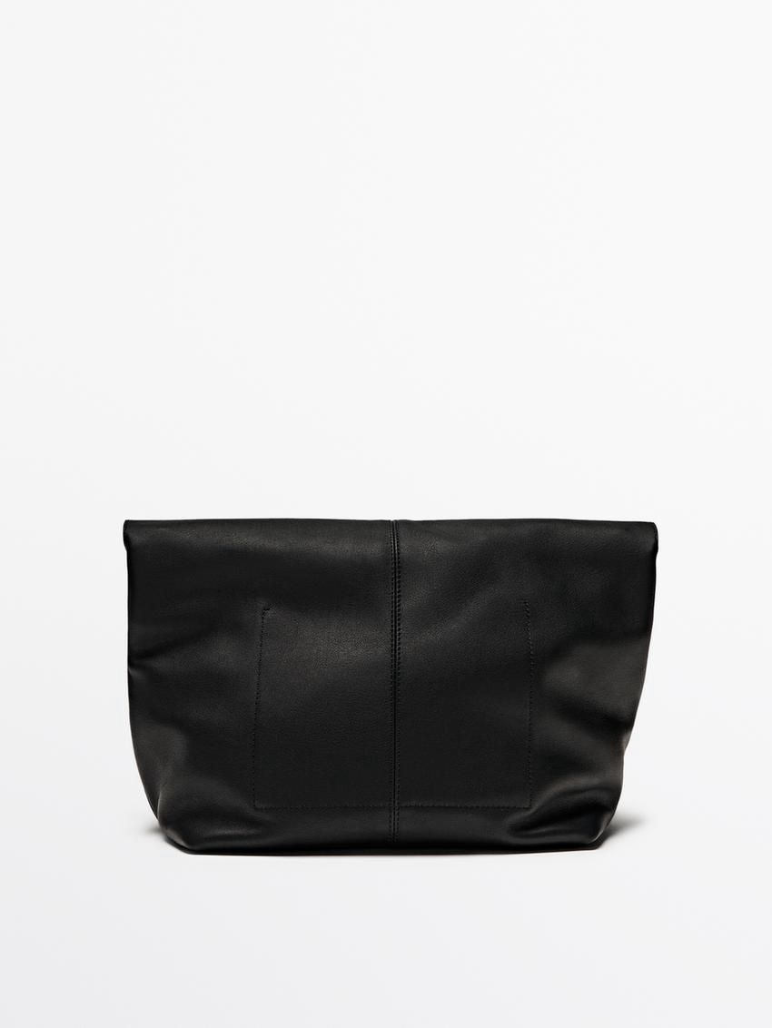 Massimo Dutti Multi-way Nappa Leather Women Shoulder Bag Black | US-AQ8413950