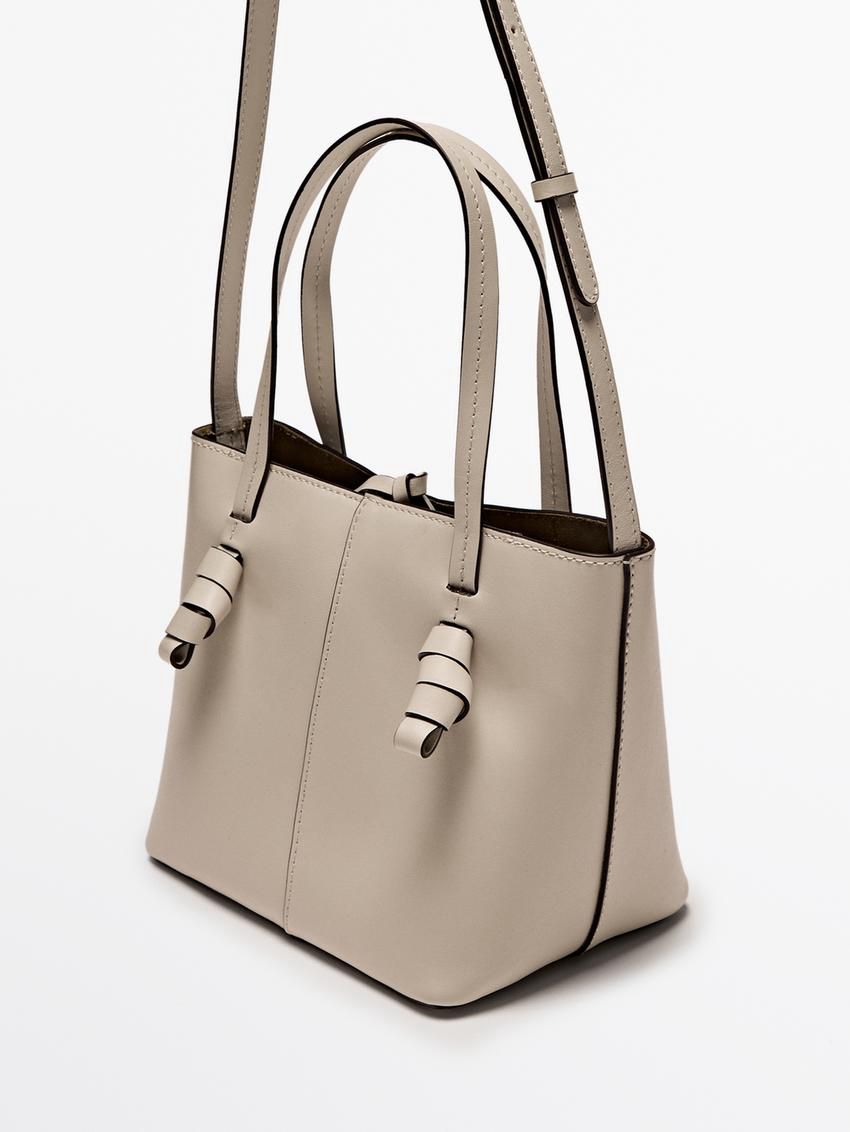 Massimo Dutti Nappa Leather Mini Women Bucket Bag Beige | US-DC5421637