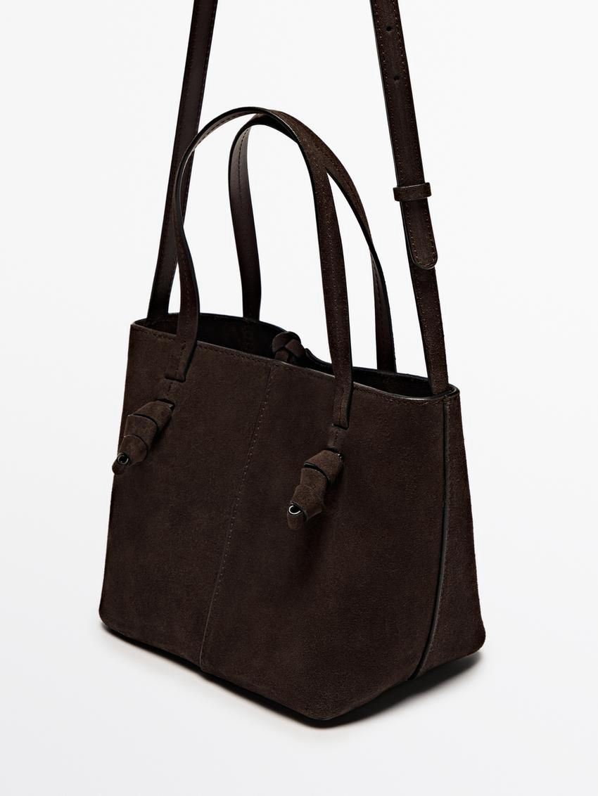 Massimo Dutti Nappa Leather Mini Women Bucket Bag Dark Brown | US-VQ7016345
